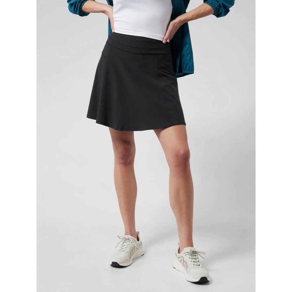 Athleta All Day Skort Black Activewear Hiking Travel Skirt Size 4